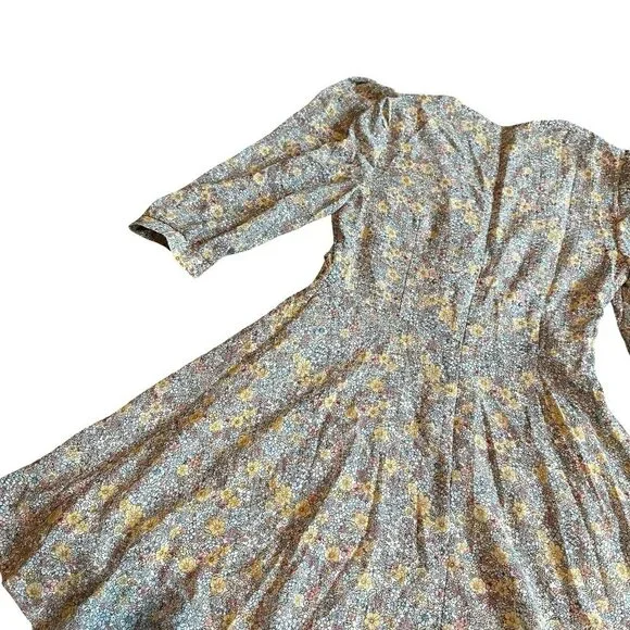 Quanta du Soleil Dainty Floral Print Dress Puff Sleeves Mini Size 36 EU Small - Picture 6 of 12